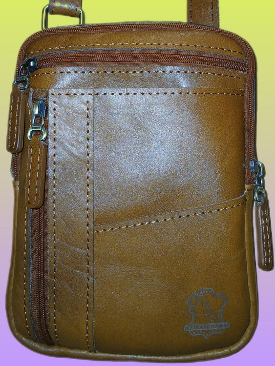 کیف حمایلی اسپرت چرم طبیعی دستدوز زیباس چرم