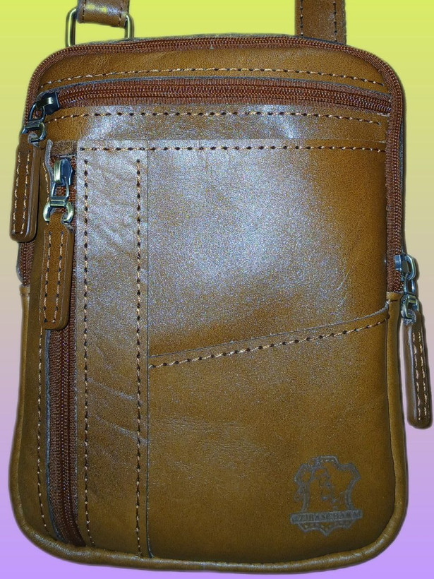 کیف حمایلی اسپرت چرم طبیعی دستدوز زیباس چرم