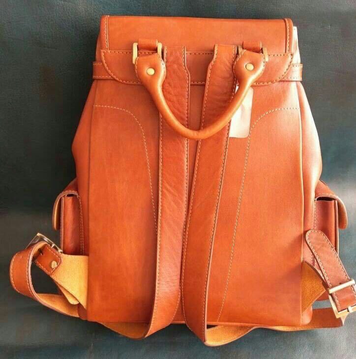 کوله پشتی چرم خالص دستدوز مدل آمریکایی