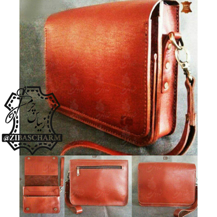 کیف مدارک دستی چرم طبیعی دست دوز زیباس چرم