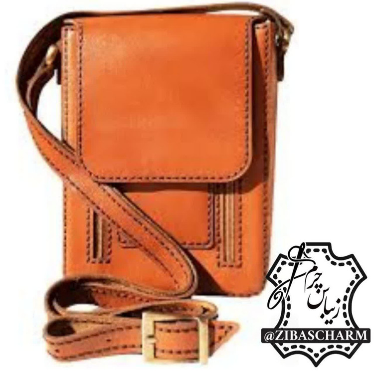 کیف حمایلی چرم طبیعی دست دوز زیباس چرم