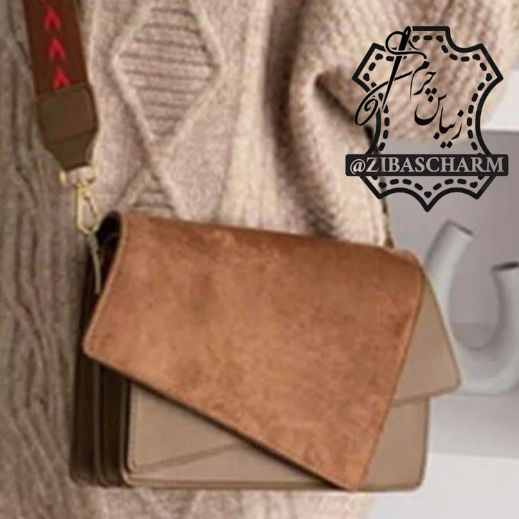 کیف زنانه مجلسی چرم طبیعی دست دوز زیباس چرم