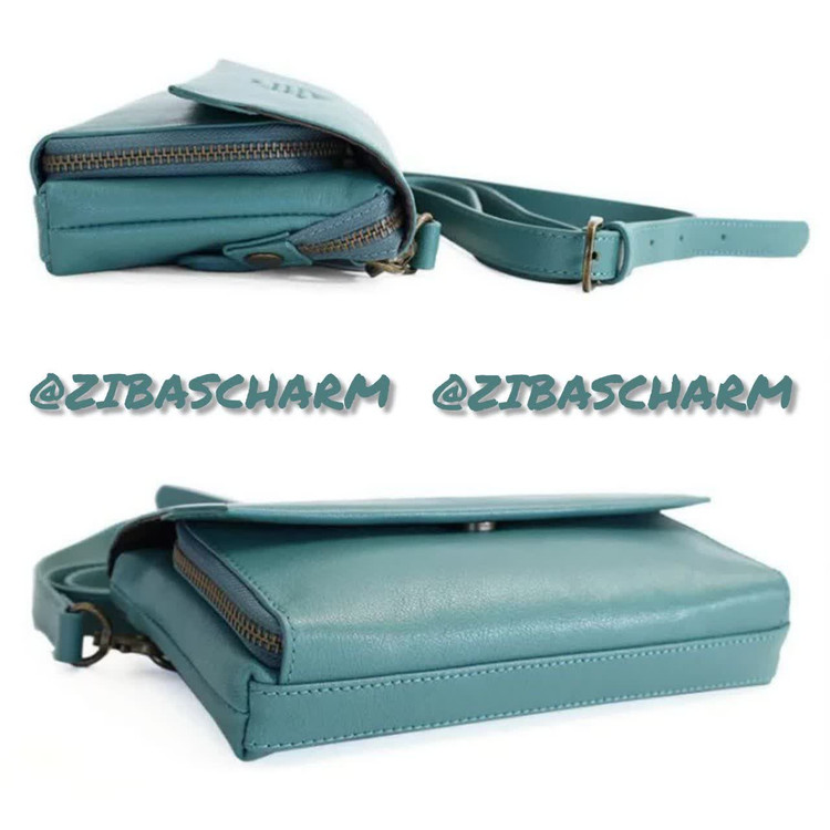 کیف دوشی زنانه چرم طبیعی دست دوز با بند چرمی زیباس چرم