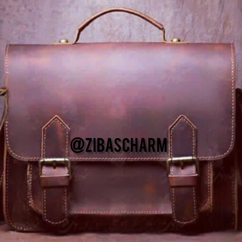 کیف اداری جادار چرم طبیعی دستدوز زیباس چرم