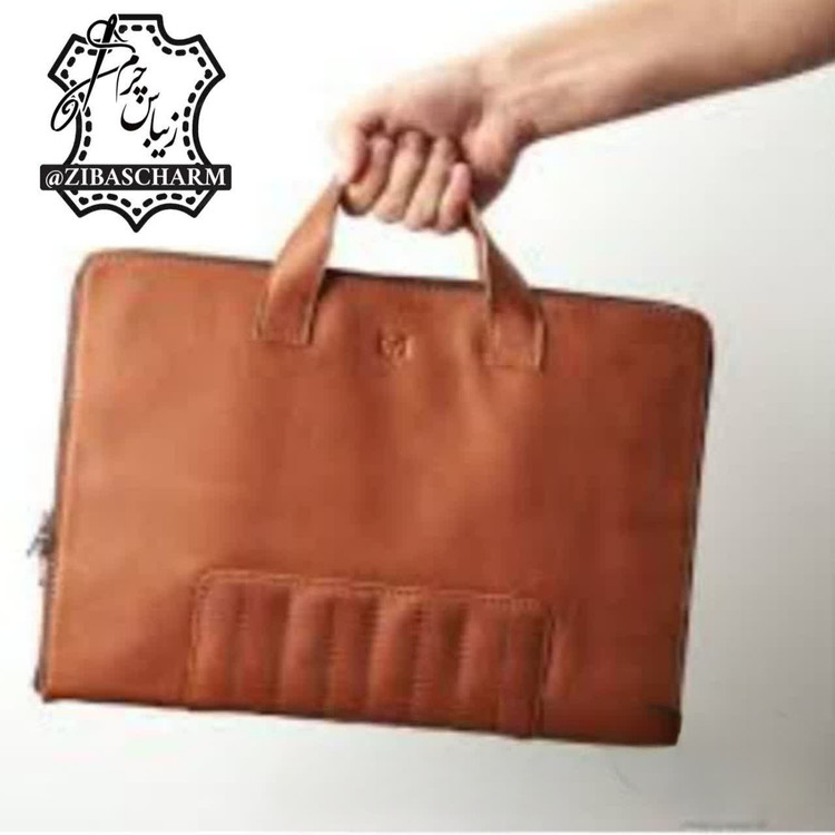 کیف لپ تاپ چرم طبیعی دستدوز