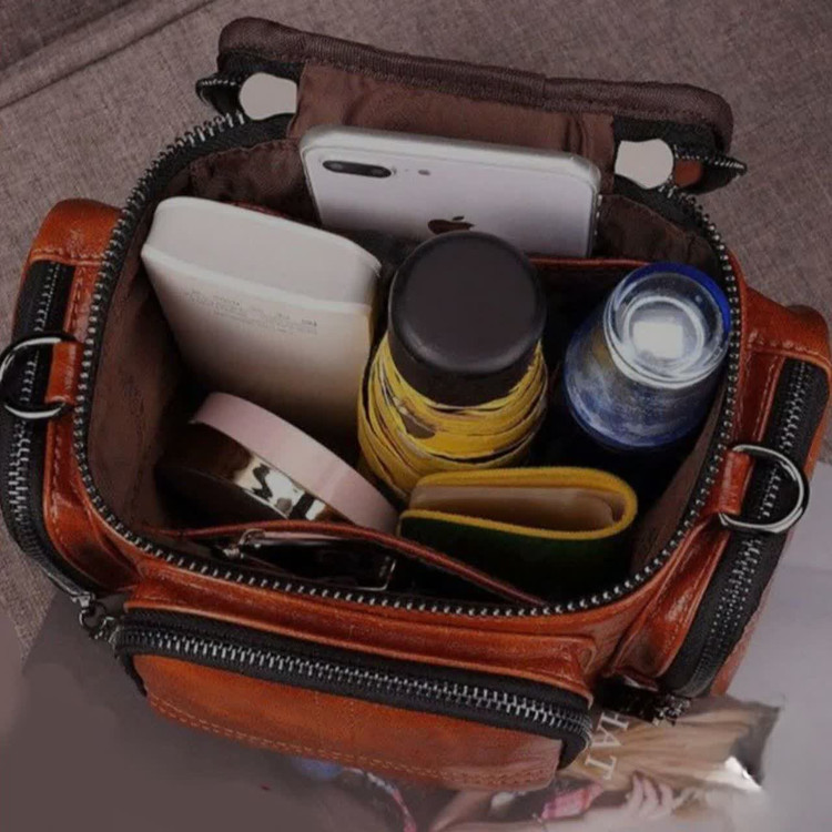 کیف خبرنگاری ، غذا ، ابزار چرم طبیعی دستدوز
