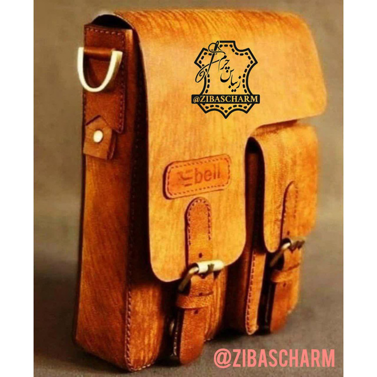 کیف دوشی و حمایلی چرم طبیعی دستدوز زیباس چرم