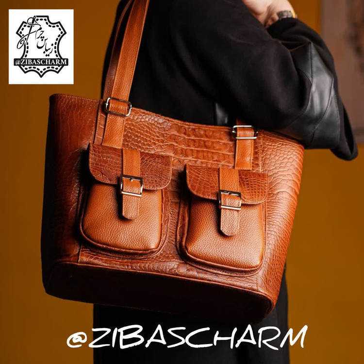 کیف زنانه مجلسی و دوشی چرم طبیعی دستدوز زیباس چرم