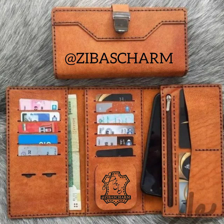 کیف جیبی و دستی چرم طبیعی دستدوز زیباس چرم