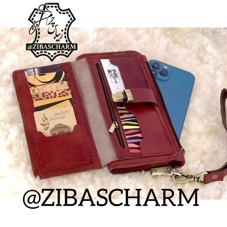 کیف جیبی و دستی موبایل و پول چرم طبیعی دستدوز