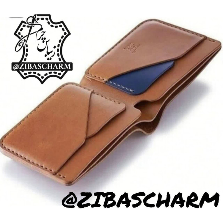 کیف پول و کارت چرم طبیعی دستدوز زیباس چرم