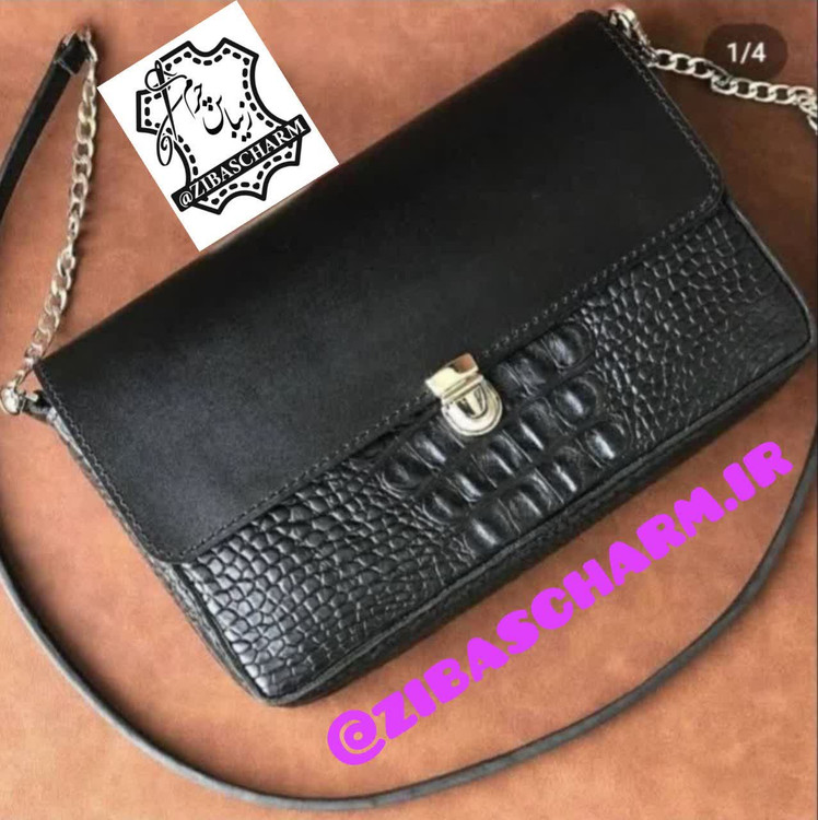 کیف زنانه دوشی چرم طبیعی دستدوز زیباس چرم