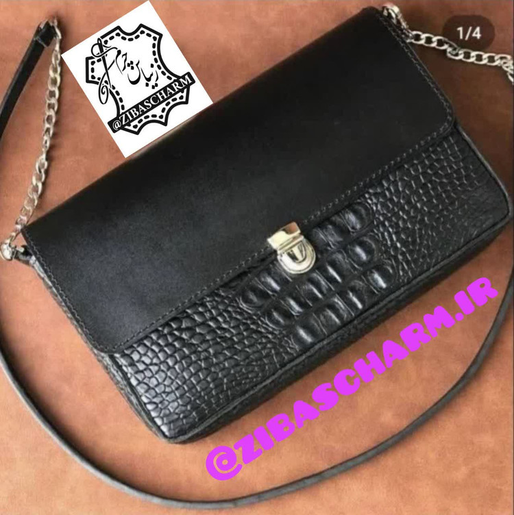 کیف زنانه دوشی چرم طبیعی دستدوز زیباس چرم