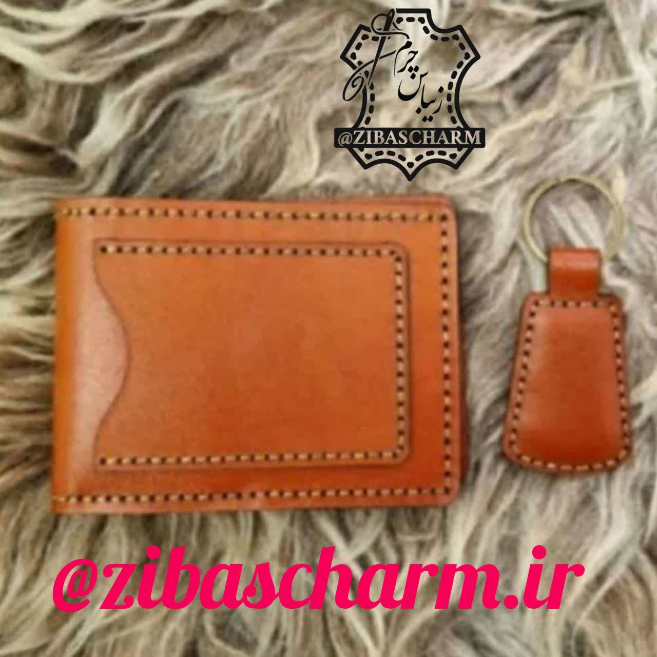 کیف پول و کارت دست دوز زیباس چرم - A65