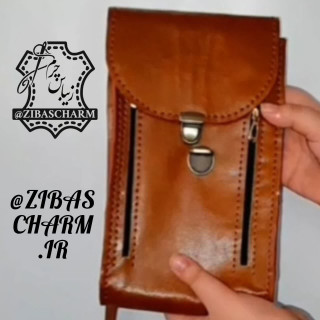 کیف دوشی حمایلی چرم طبیعی دستدوز زیباس چرم