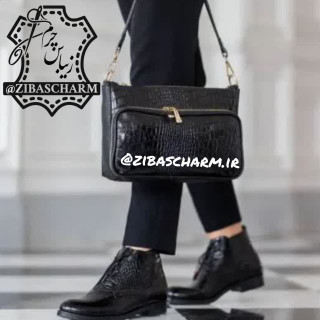 کیف زنانه مجلسی چرم طبیعی دستدوز زیباس چرم
