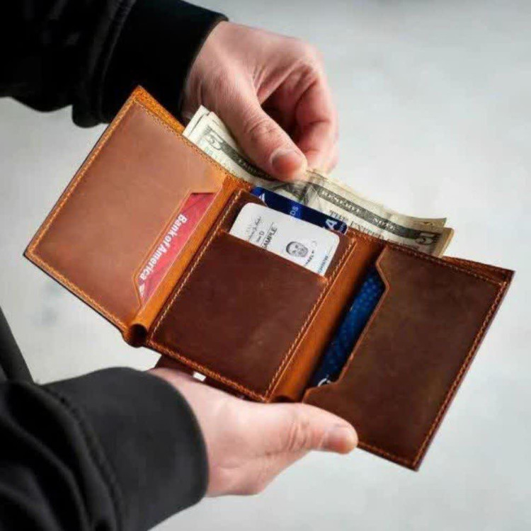 کیف پول و کارت چرم طبیعی دستدوز - A21
