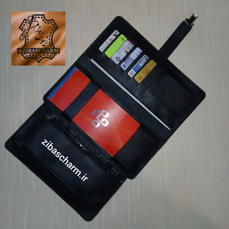 کیف دسته چک و مدارک چرم طبیعی دست دوز - A80