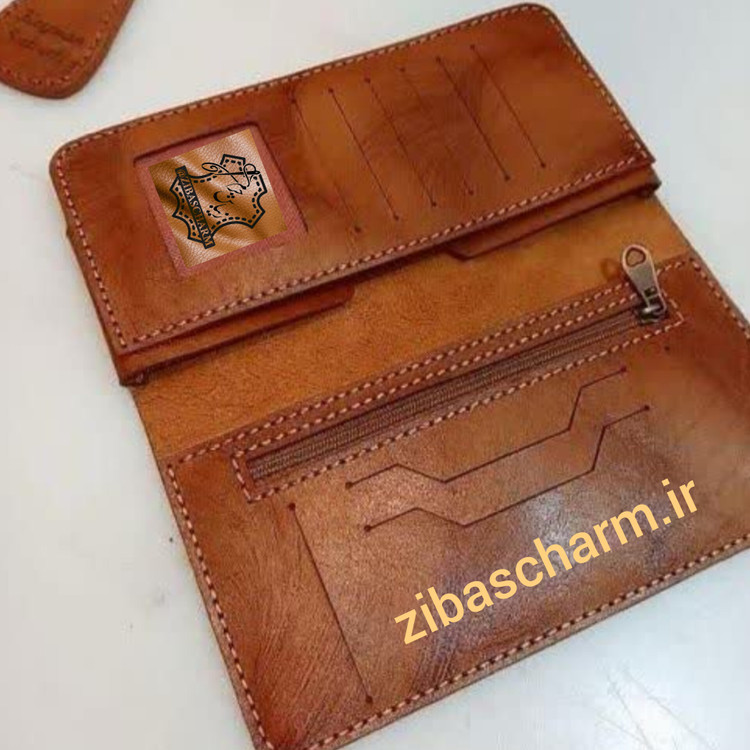 کیف پول و موبایل چرم طبیعی دستدوز چرم خالص