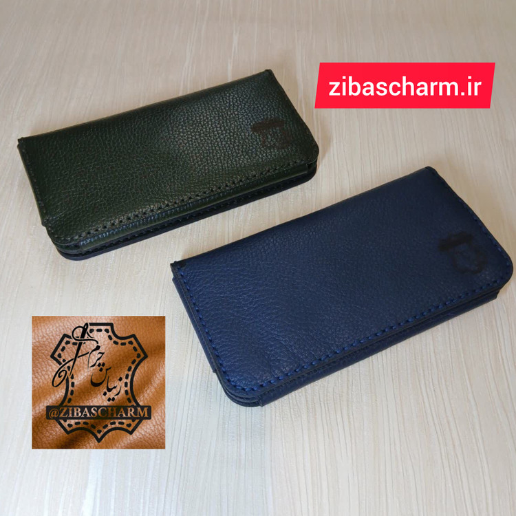 کیف پول و موبایل چرم طبیعی دستدوز چرم گاوی