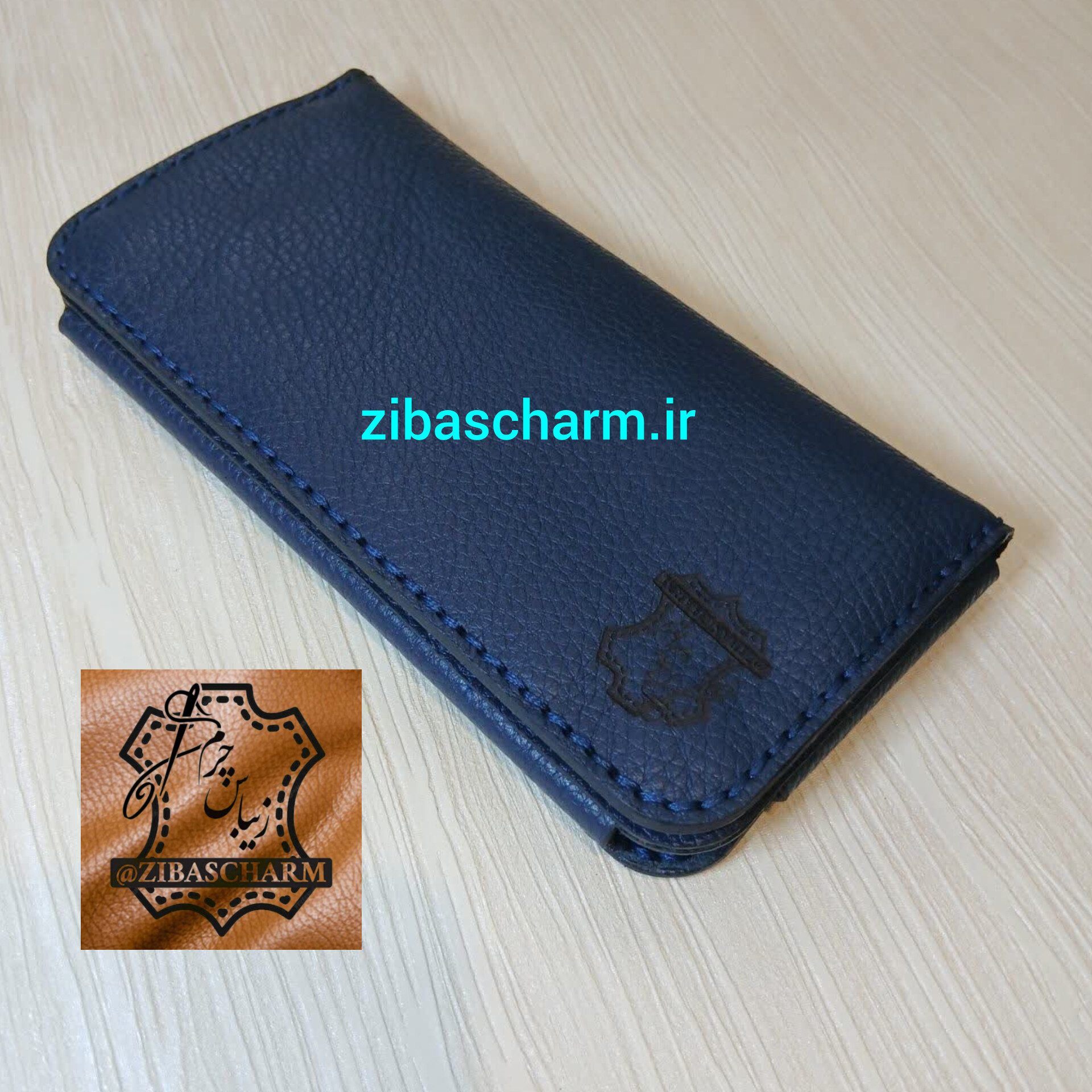 کیف پول و موبایل چرم طبیعی دستدوز