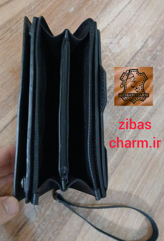 کیف پول و موبایل چرم طبیعی دست دوز مدل ویلیام پلو - A49