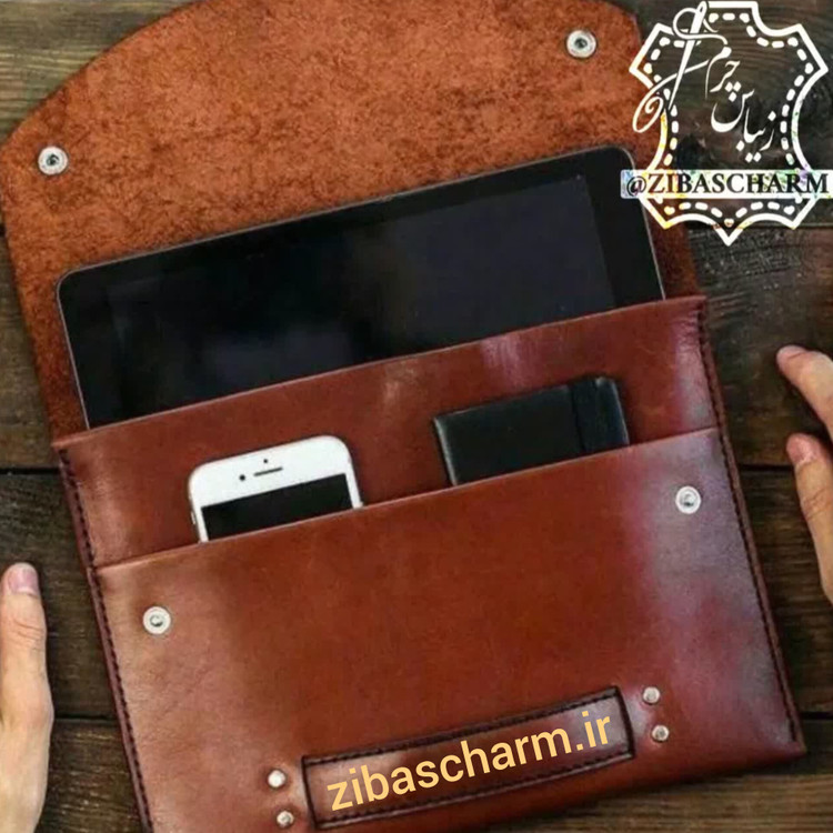 کیف تبلت چرم طبیعی دست دوز