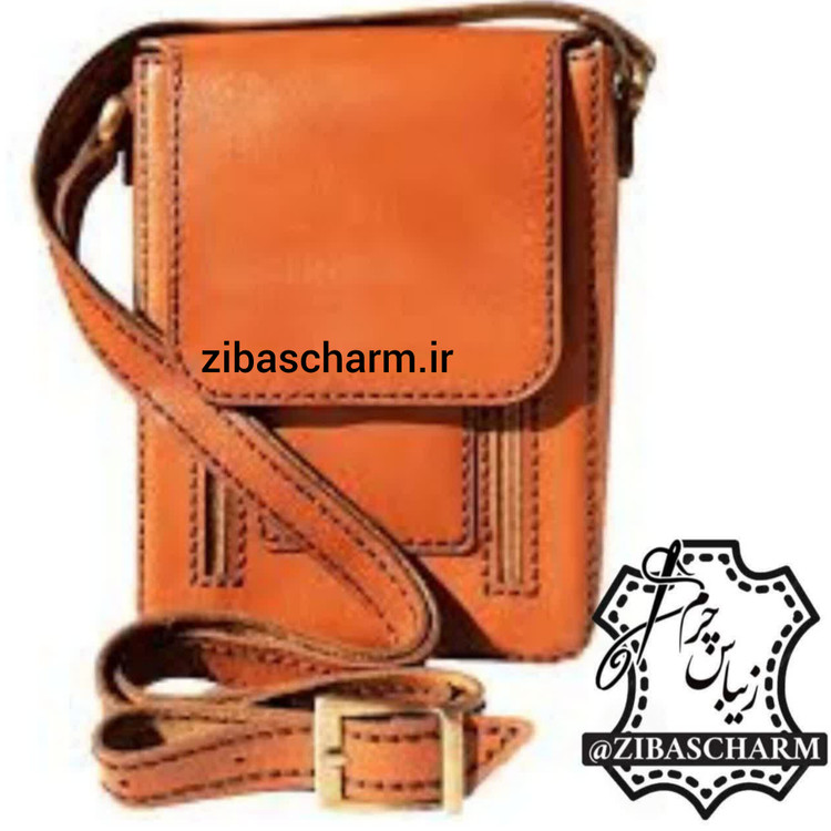 کیف حمایلی چرم طبیعی دست دوز زیباس چرم
