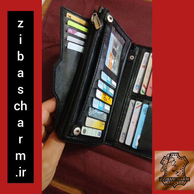 کیف پول و موبایل چرم طبیعی دست دوز مدل ویلیام پلو - A49
