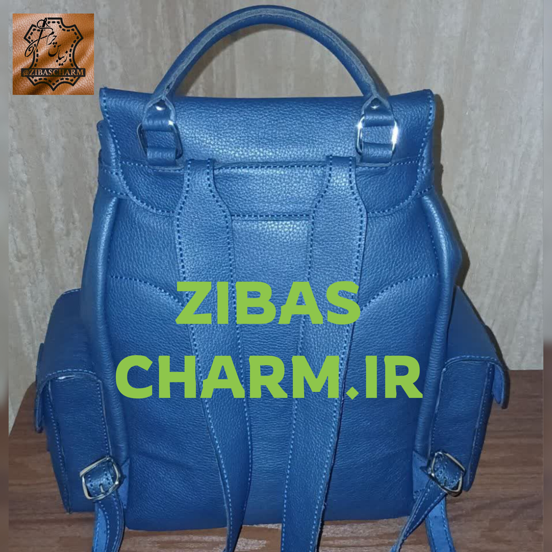 کوله مدل آمریکایی چرم طبیعی دستدوز زیباس چرم