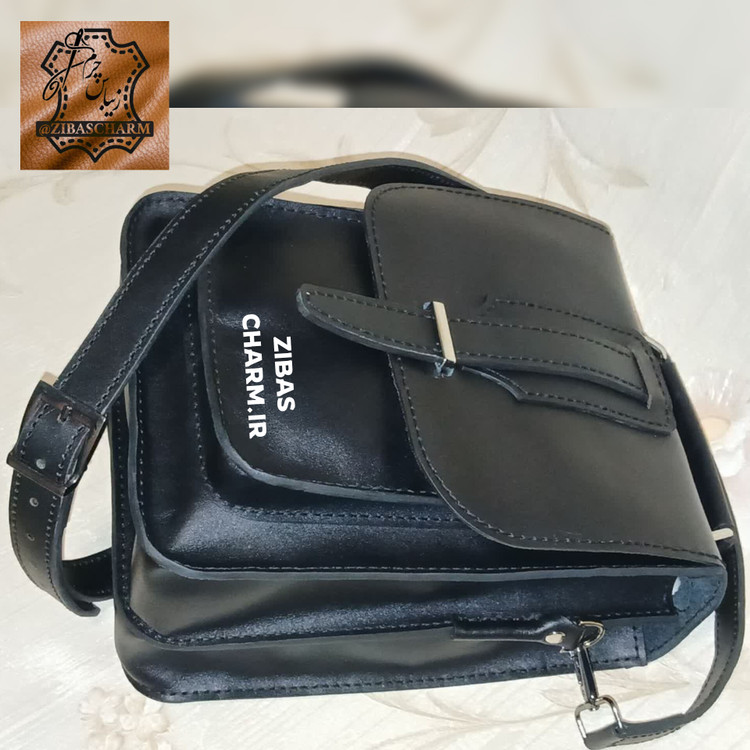 کیف دوشی دست دوز زیباس چرم از چرم خالص