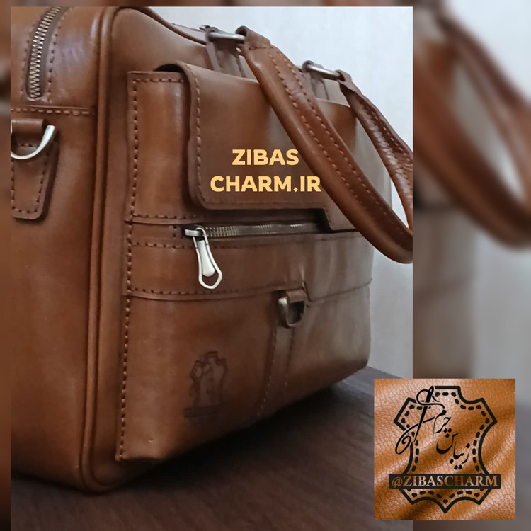 کیف اداری چرم طبیعی دست دوز - A08