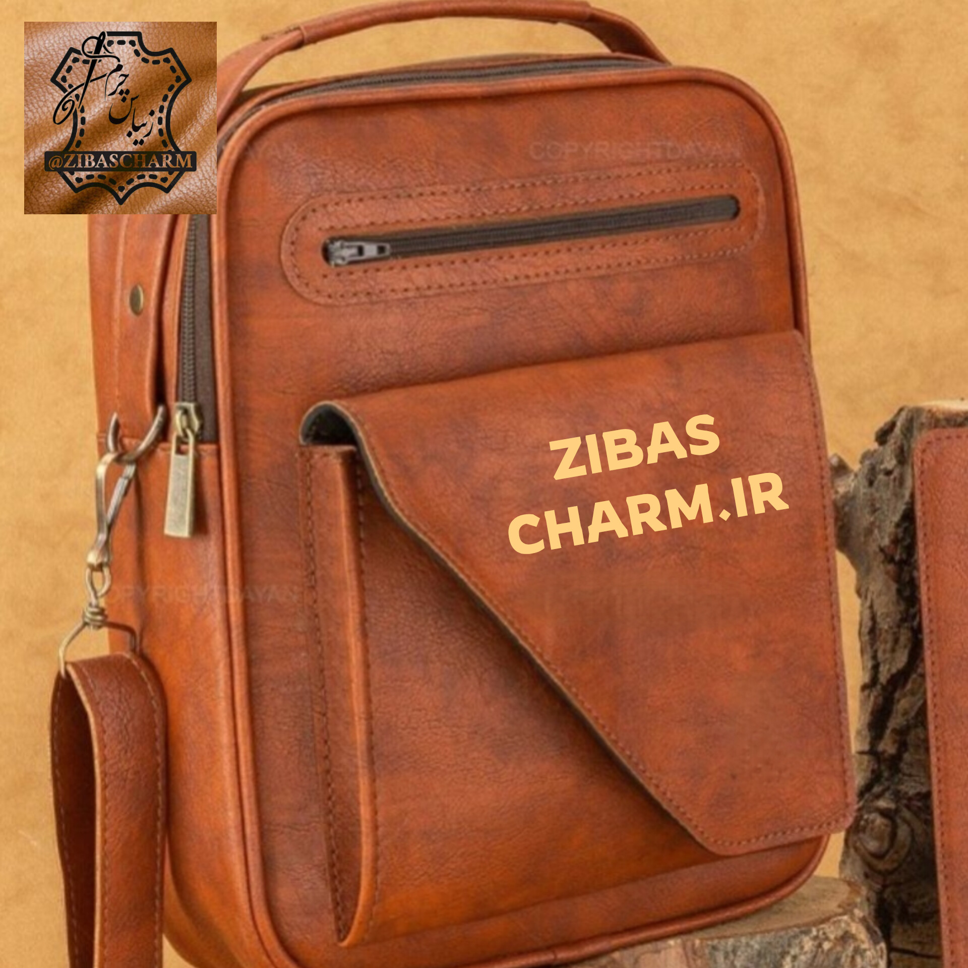 کیف دوشی چرم طبیعی دستدوز - A05