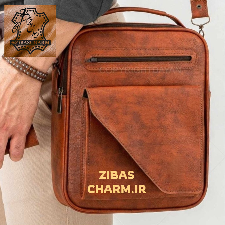 کیف دوشی چرم طبیعی دست دوز - A05
