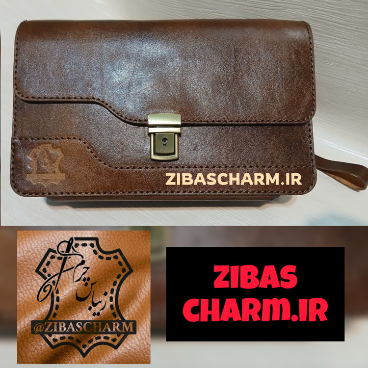 کیف پاسپورتی زیباس چرم چرم طبیعی دستدوز