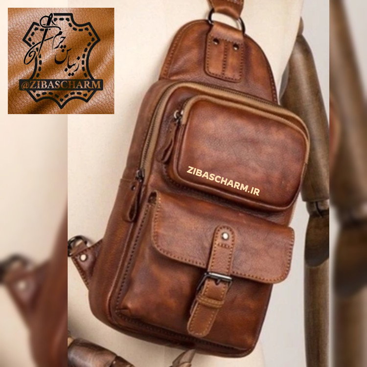 کیف کراس بادی چرم طبیعی دست دوز چرم خالص گاوی