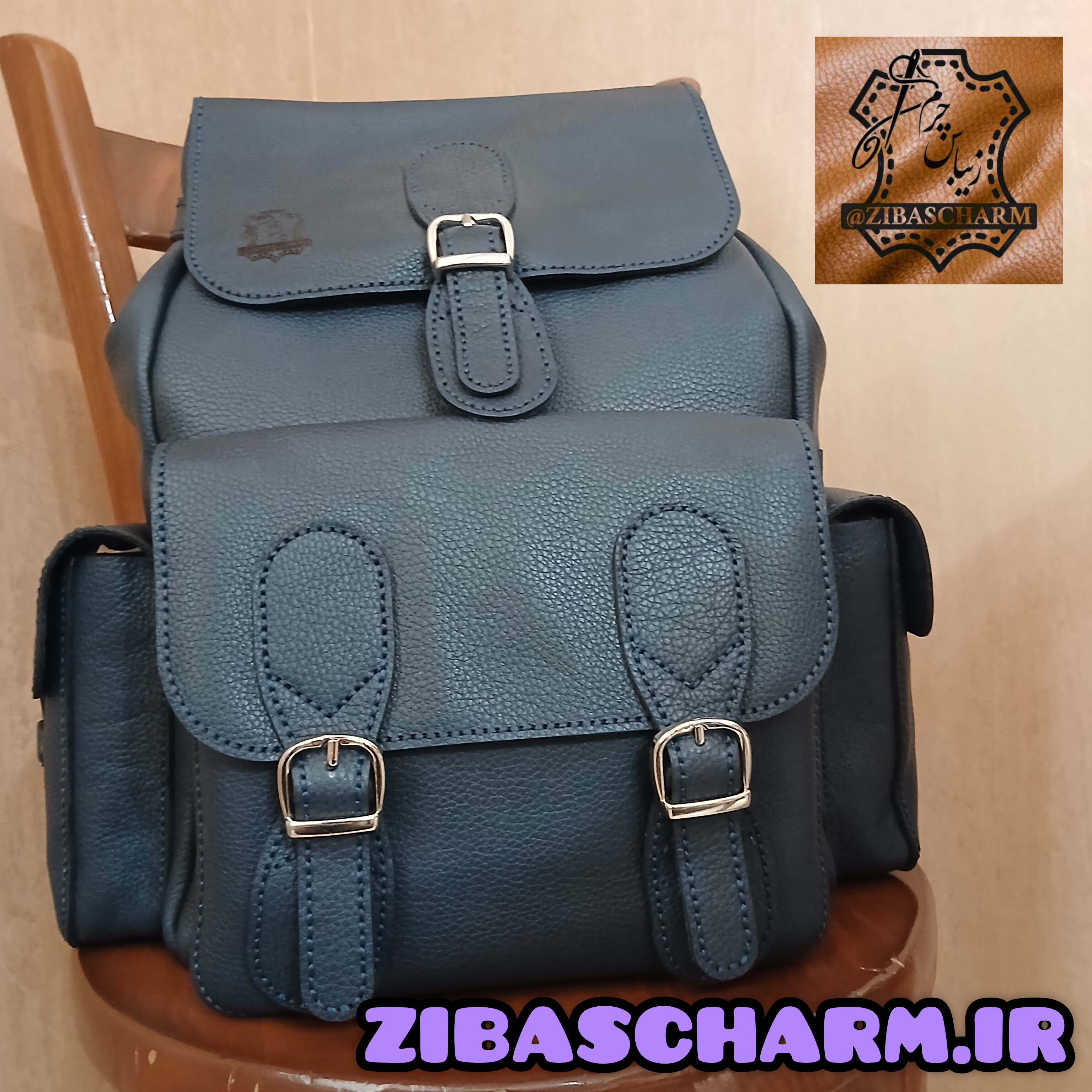 کوله پشتی چرم خالص دستدوز مدل آمریکایی